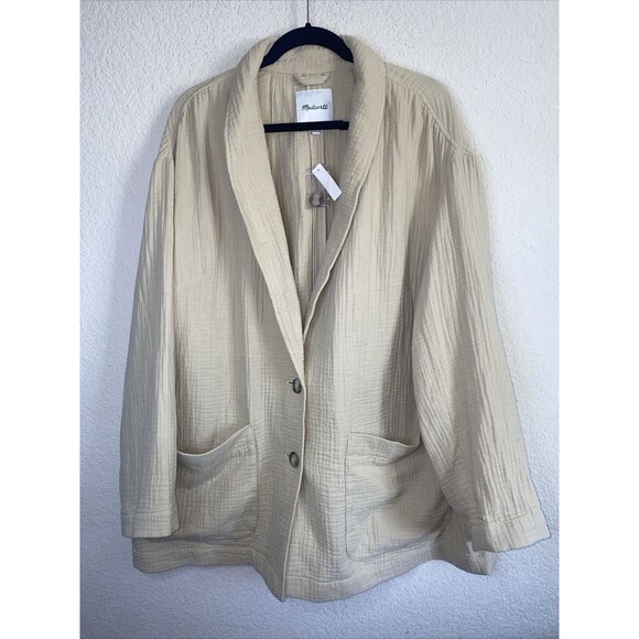 new Madewell Lightspun Dorset Gauze Waffle Blazer Beach 2X lagen cottage - Picture 1 of 9